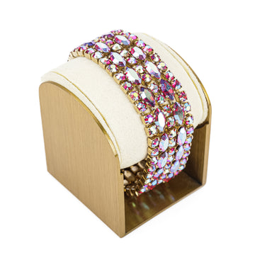 SHERMAN Five Row Bracelet - Dark Pink