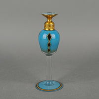 DeVILBISS Deco Hand Painted Glass Perfume Bottle w/Enameled Stopper