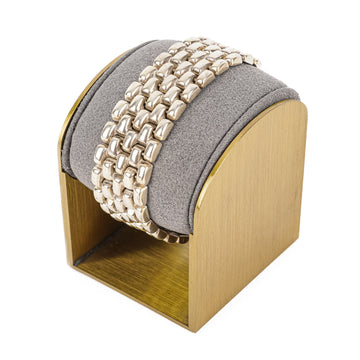Sterling Five Row Puffed Link Bracelet