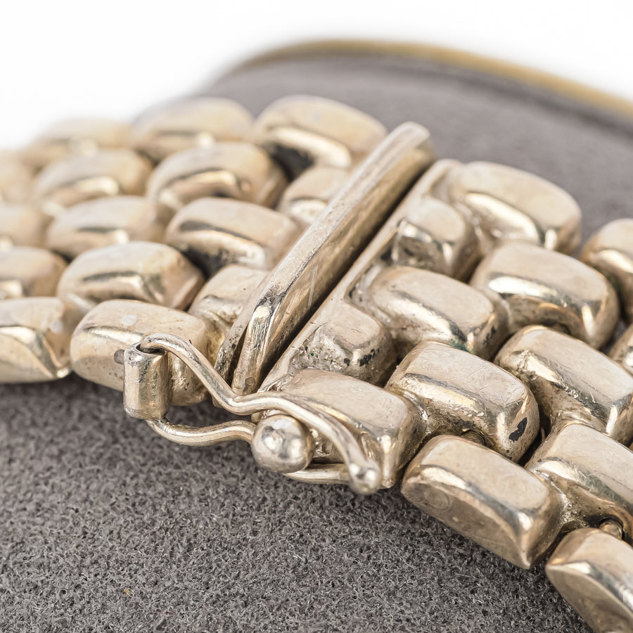 Sterling Five Row Puffed Link Bracelet