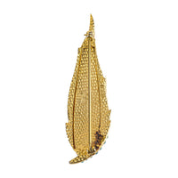 BOUCHER Gold Tone Turquoise Leaf Brooch