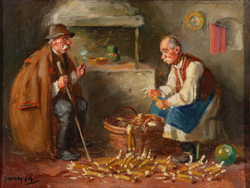 Andor G. Horvath (Hungarian       1876-1966) Two Seated Men