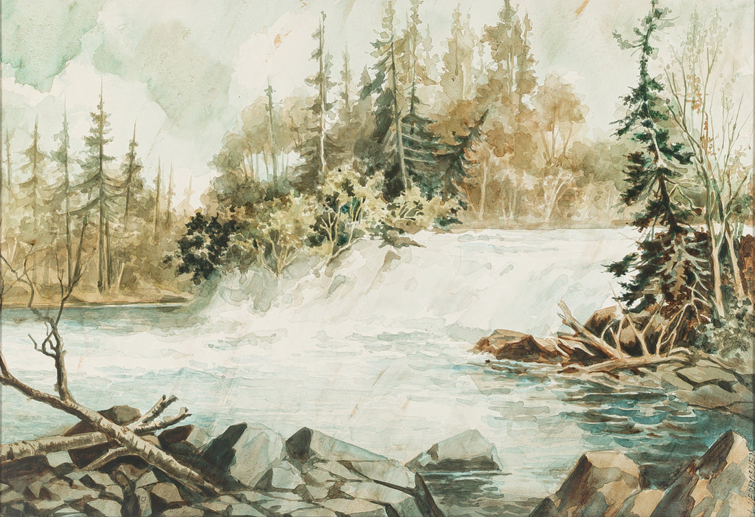L. Verhoeven - Waterfall              Watercolour On Paper