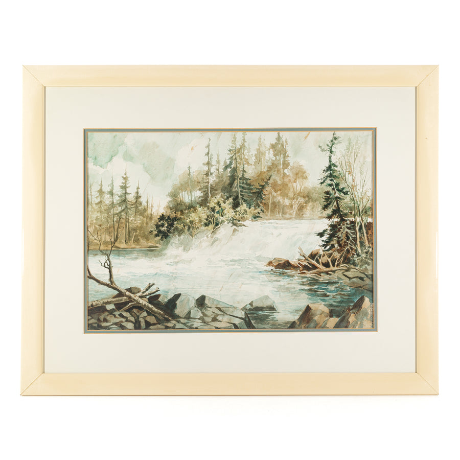 L. Verhoeven - Waterfall              Watercolour On Paper