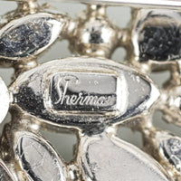 SHERMAN Silver-Tone Clear Rhinestone Geometric Flower Set