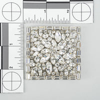 SHERMAN Silver-Tone Clear Rhinestone Geometric Flower Set