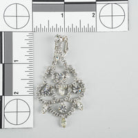 SHERMAN Silver-Tone Clear Rhinestone Chandelier Clip-on Earrings