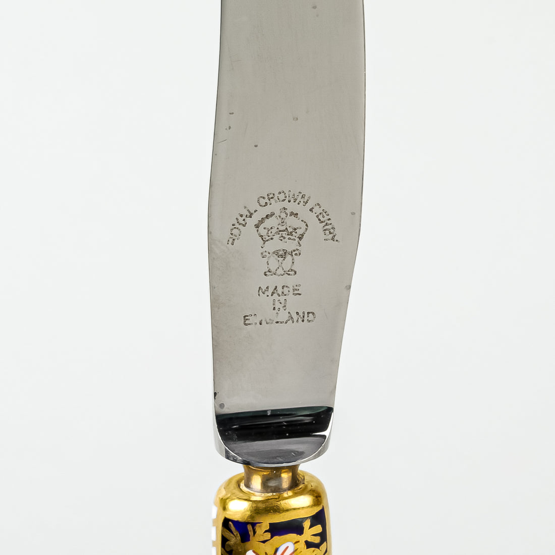 ROYAL CROWN DERBY Traditional Imari 2451 Ceramic Hand SS Knives Set of 6