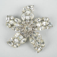 SHERMAN Silver Tone Clear Rhinestones Starfish Brooch