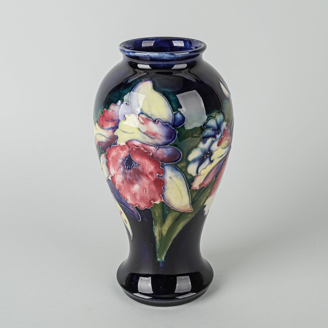 MOORCROFT Orchid Blue Ground Vase