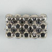 SHERMAN Blue Rhinestone Layered Geometric Brooch