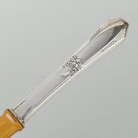 NORTHUMBIA Laurier Sterling Silver Handle And Wooden Salad Servers - 2 Pieces
