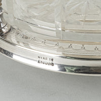 COOPER BROS Crystal With Silverplate Stand And Lid Biscuit Barrel