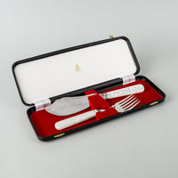 BIRKS Pearlized Handle Silverplate Fish Servers Set Of 2