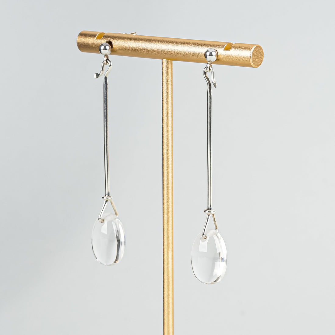 GEORG JENSEN Sterling Rock Crystal Torun Long Earrings