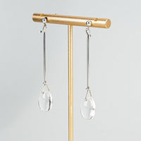 GEORG JENSEN Sterling Rock Crystal Torun Long Earrings
