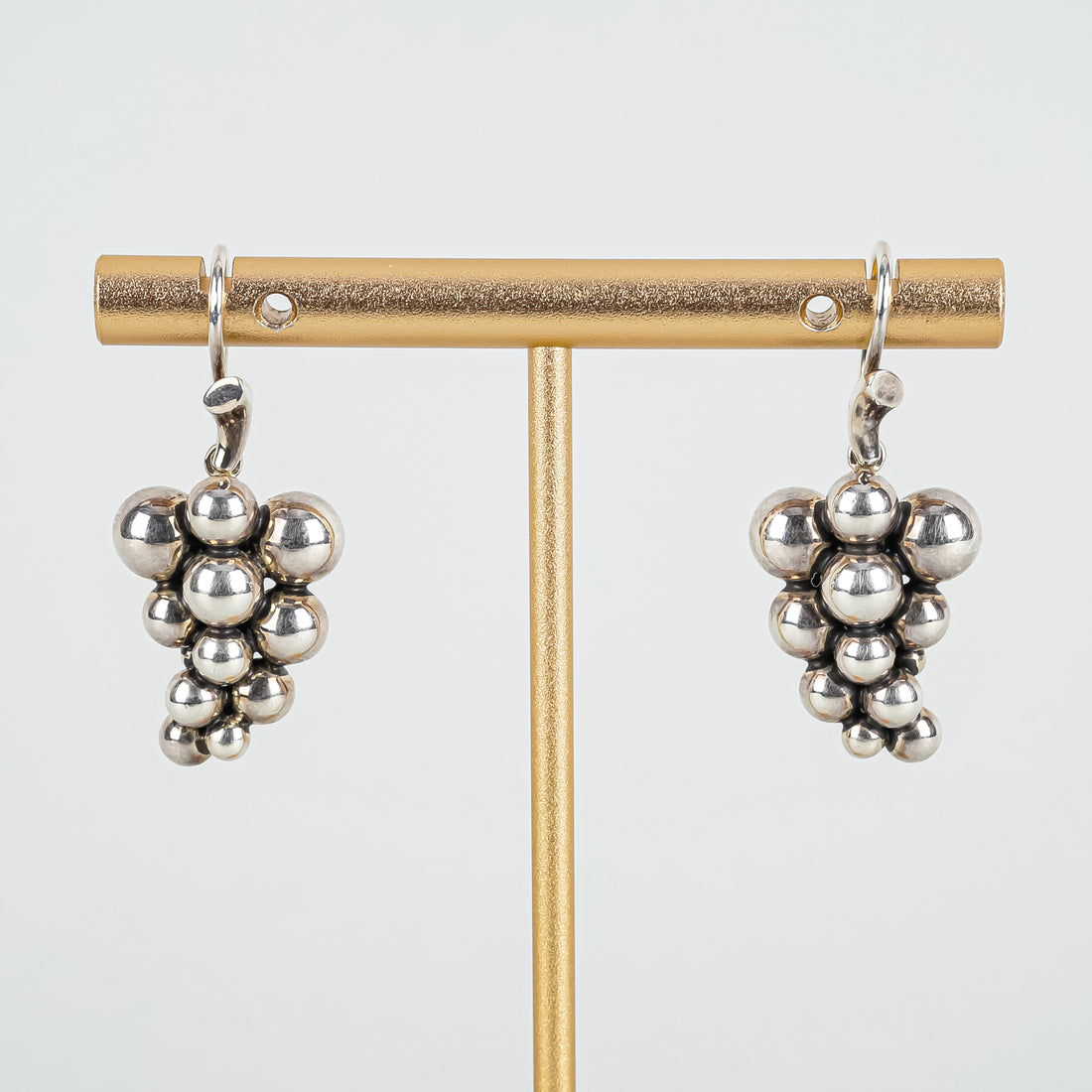GEORG JENSEN VNTG Sterling Silver Moonlight Grapes Dangle Earrings