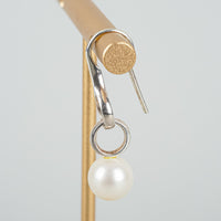GEORG JENSEN Sterling Silver "Sphere" Pearl Dangle Earrings