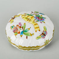 HEREND Queen Victoria Lidded Bonbonnier Strap Knob 6026