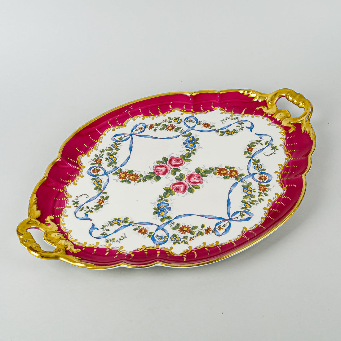 PILLIVUYT La Porcelaine De France Hand Painted Tray