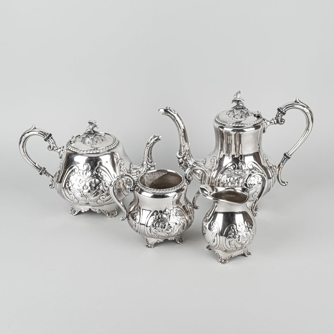 Sheffield Reproduction Silver Plate Tea & Coffee Service 4Pcs