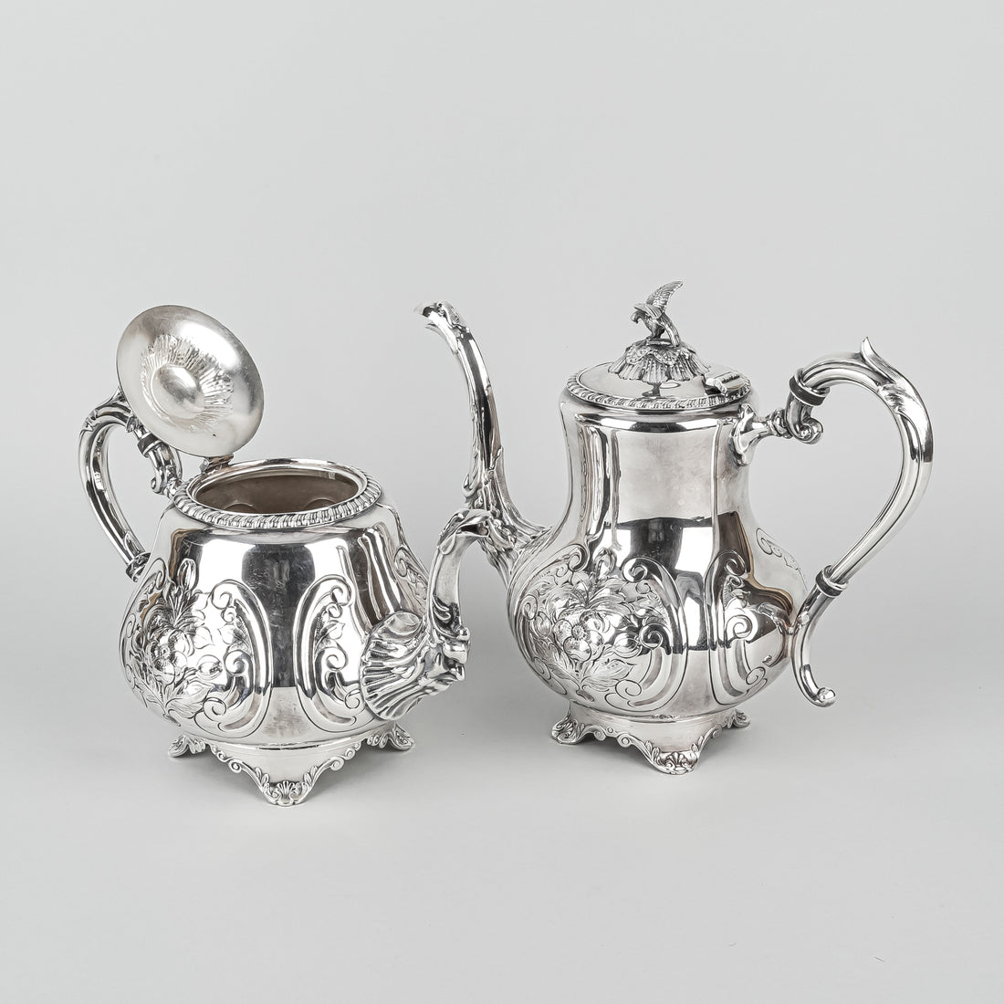 Sheffield Reproduction Silver Plate Tea & Coffee Service 4Pcs