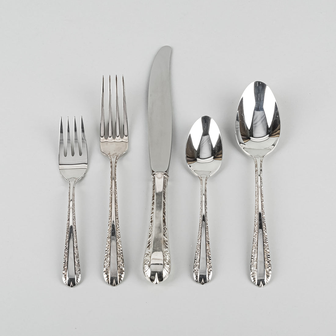 KING'S PLATE Mayflower Silver Plate Flatware 11 Place Settings Plus W/Case