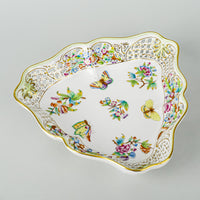 HEREND Queen Victoria Triangle Openwork Dish