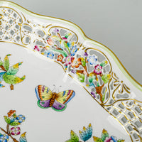 HEREND Queen Victoria Triangle Openwork Dish
