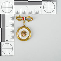 WWII Gilt Mother-Of-Pearl American Eagle Locket