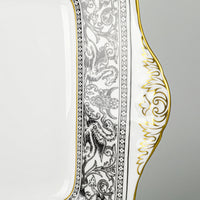WEDGWOOD Florentine Black W4312 Cake Plate w/Handles