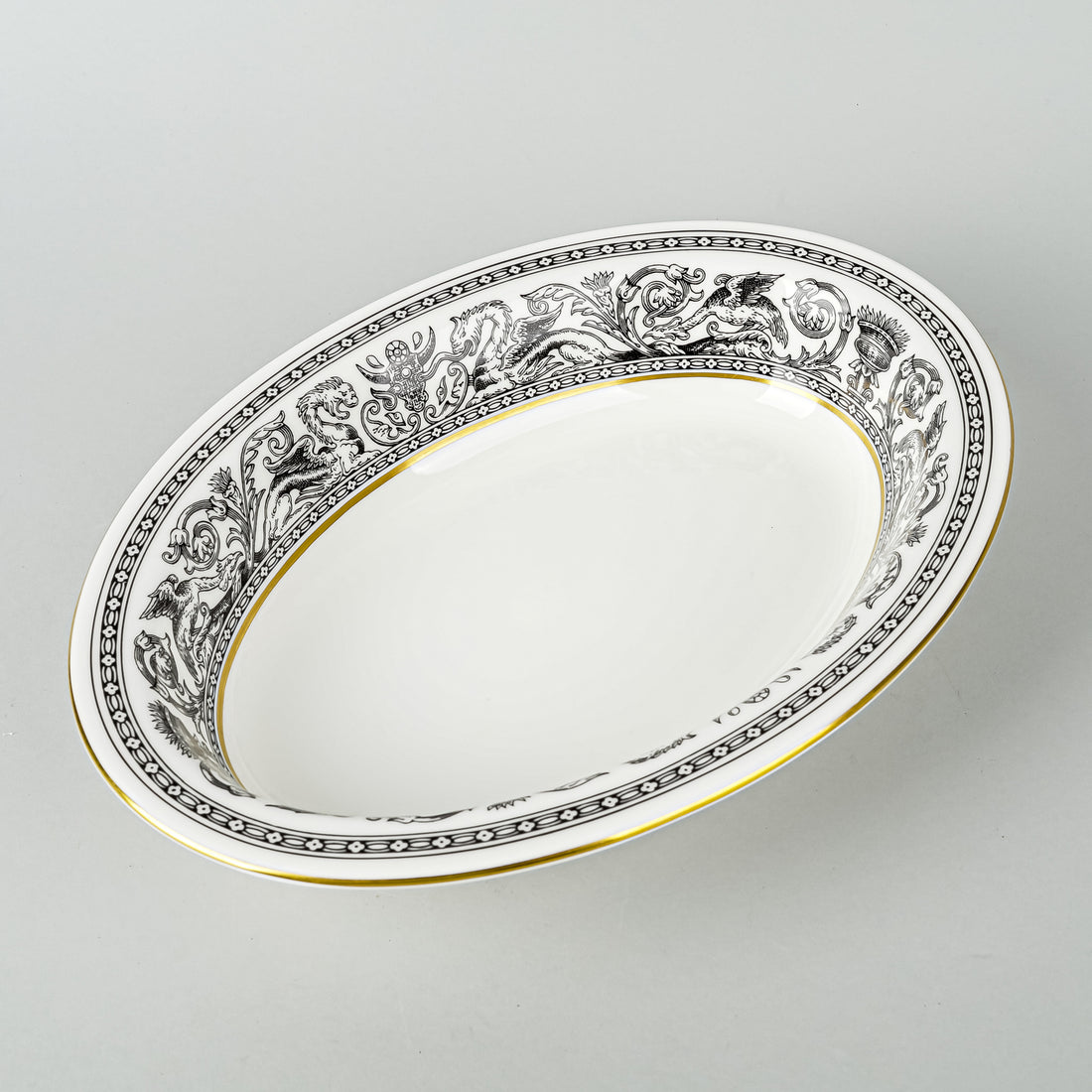 WEDGWOOD Florentine Black W4312 Oval Serving Bowl