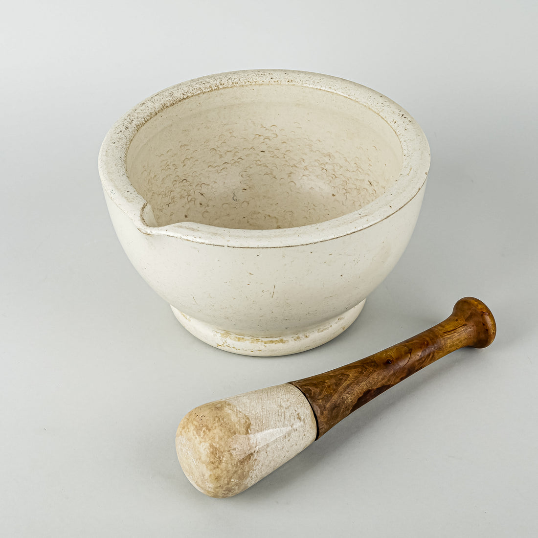 Antique Apothecary Porcelain Mortar And Pestle