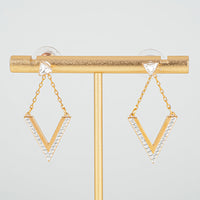 SWAROVSKI V-Shaped Earrings And Necklace Set - Rose-Tone With Clear Cubic Zirconia