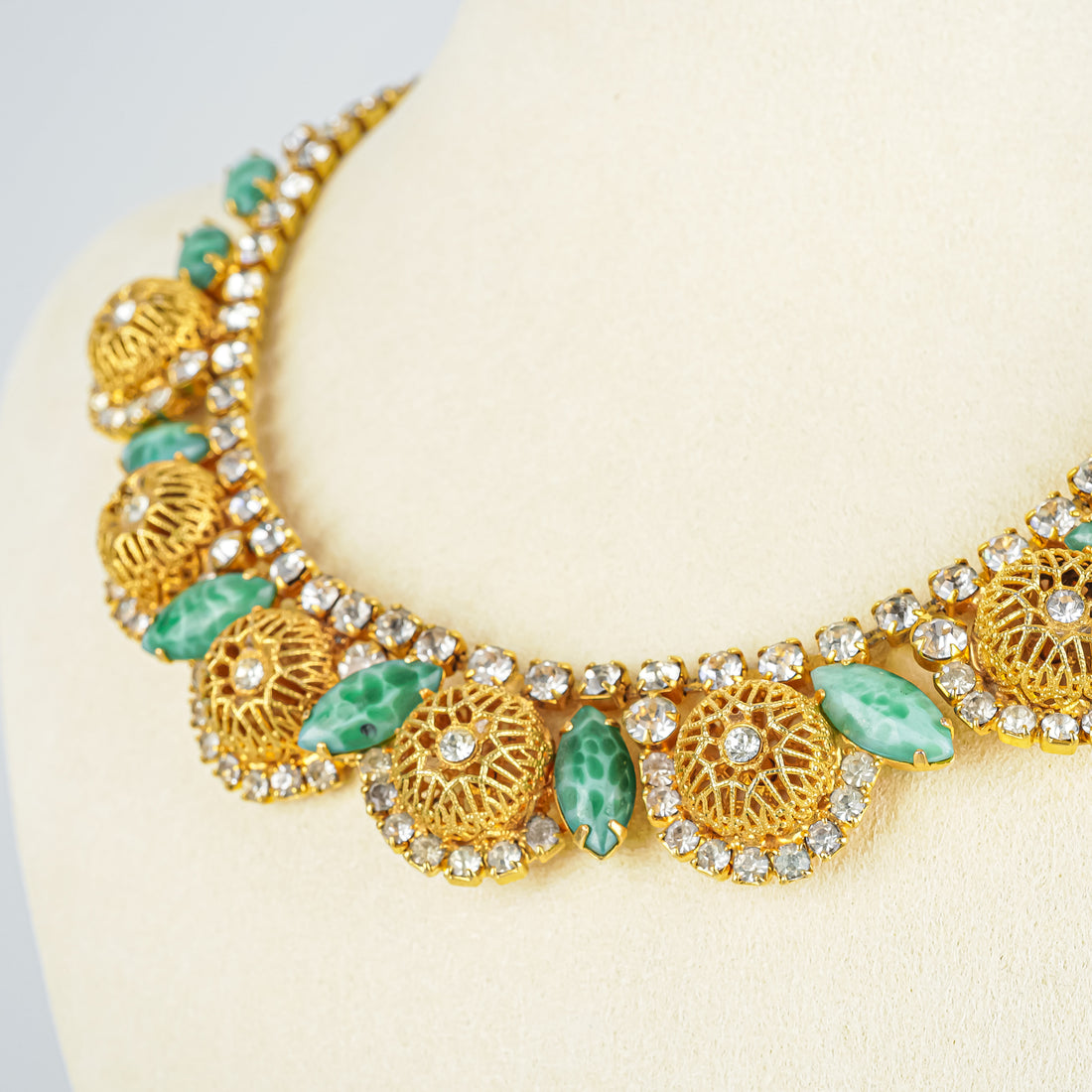 D & E Juliana Parure Set - Gold-Tone Faux Jade With Clear Cubic Zirconia