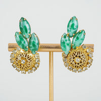 D & E Juliana Parure Set - Gold-Tone Faux Jade With Clear Cubic Zirconia