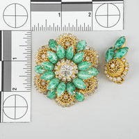 D & E Juliana Parure Set - Gold-Tone Faux Jade With Clear Cubic Zirconia