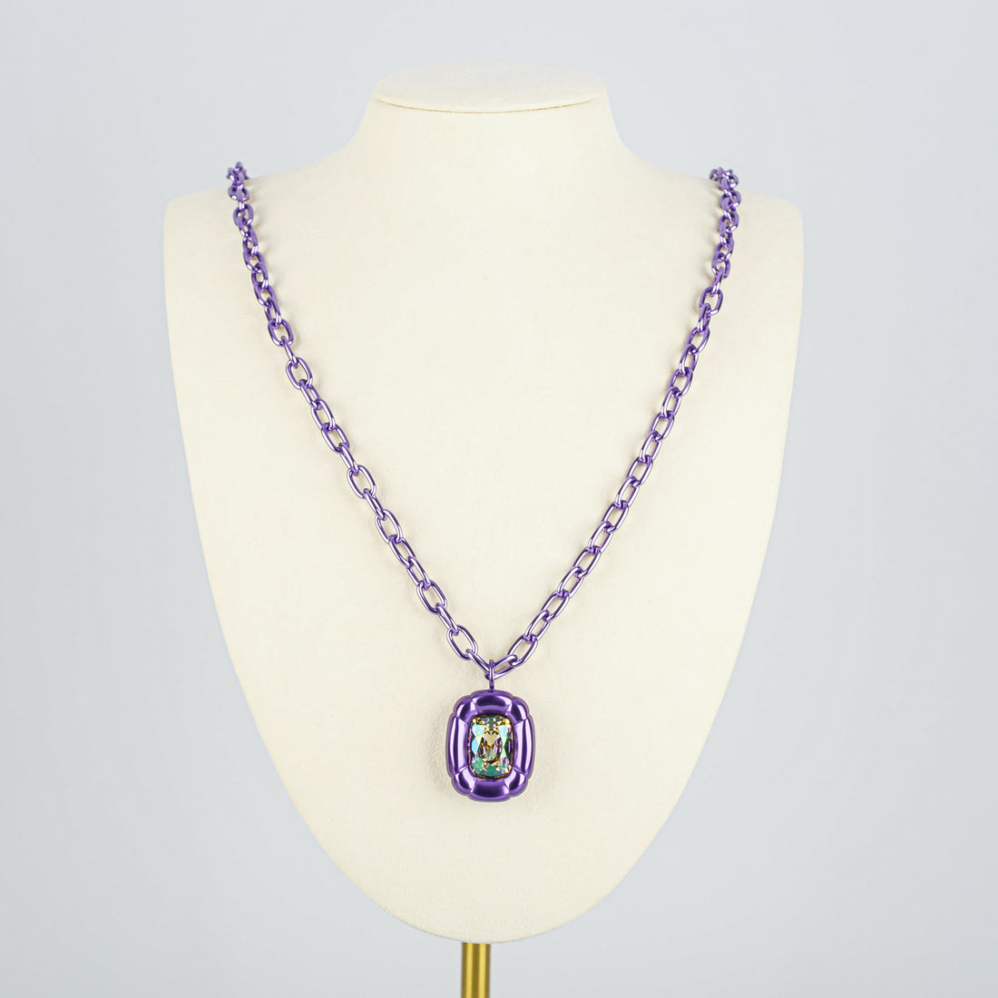 SWAROVSKI Dulcis Purple Chain With Brown Cubic Zirconia Long Necklace