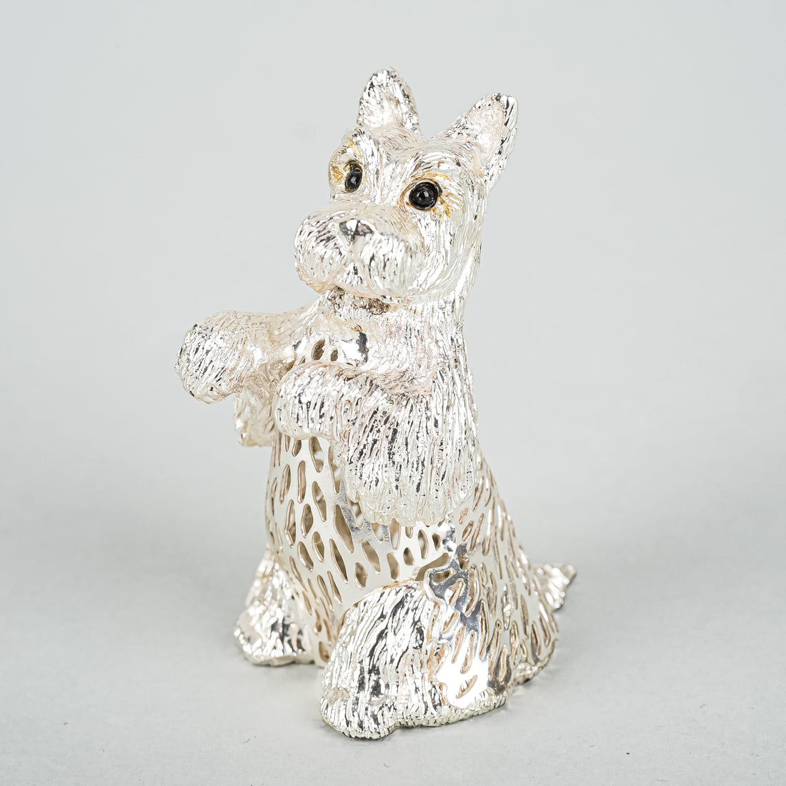 CHRISTOFLE Lumiere d'Argent Silver Plate Figurine Scottish Terrier Puppy Standing