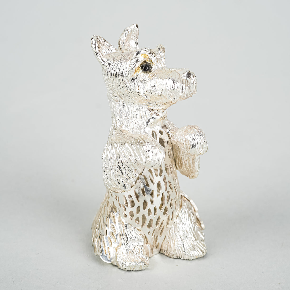 CHRISTOFLE Lumiere d'Argent Silver Plate Figurine Scottish Terrier Puppy Standing