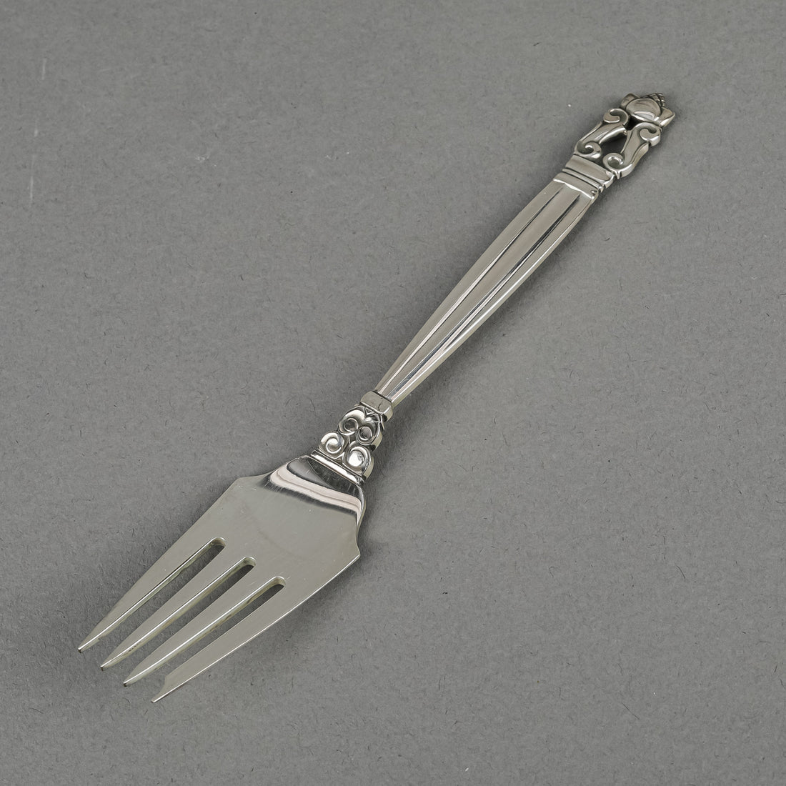 GEORG JENSEN Acorn Sterling Salad/Dessert Forks Set of 3