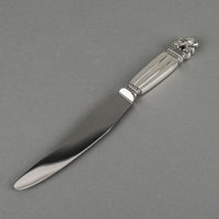 GEORG JENSEN Acorn Sterling Handle Stainless Steel Lucheon Knives Set of 3