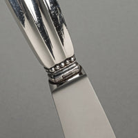 GEORG JENSEN Acorn Sterling Handle Stainless Steel Lucheon Knives Set of 3