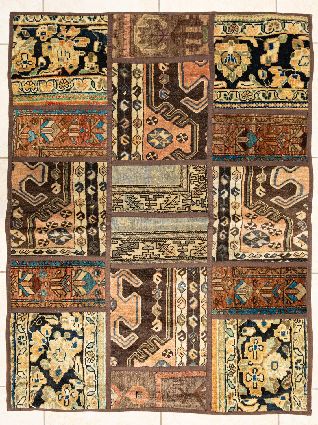 Hand Knotted Wool Chehel Tike Rug                   61"x46"