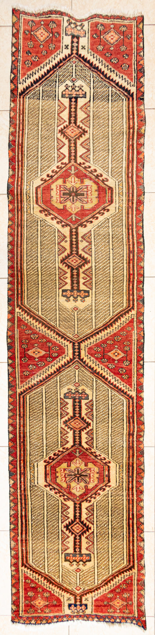 Hand Knotted Ardabil Persian Runner           128"x27"