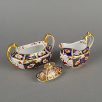 ROYAL CROWN DERBY Traditional Imari 2451 Cream & Covered Sugar