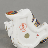 ROYAL CROWN DERBY Figurine Miniature Teddy Bear Christmas Cracker