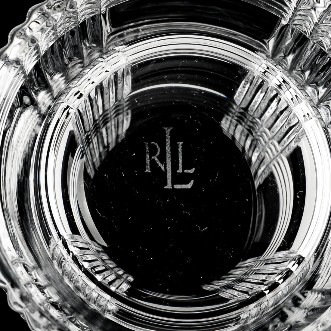 RALPH LAUREN Glen Plaid Crystal Highball Tumblers Set Of 2