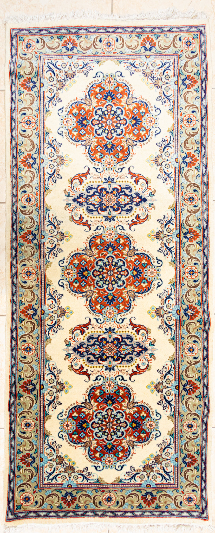 Hand Knotted Wool Sarough Runner