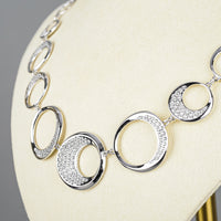 SWAROVSKI Silver Tone Graduated Round Link Necklace